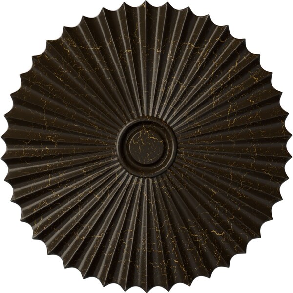 Ekena Millwork Shakuras Ceiling Medallion (For Canopies up to 5 3/4"), 33 7/8"OD x 2"P, Stone Hearth Crackle CM34SHSHC - main